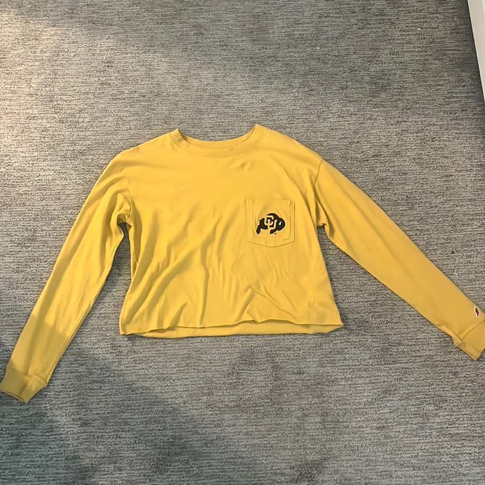 Colorado buffaloes yellow cropped long sleeve